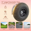 10" large pneumatic tires with deep patterns for the Cushioned Rolling Garden Cart, ensuring stability on various.
