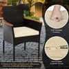 Stackable rattan chair with soft padded cushion and armrests, perfect for outdoor dining with a stylish design.