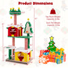 Multicolor Christmas cat tree with gift box condos, scratching posts, and top perch for indoor cats' play and.