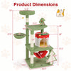 Cute Christmas cat tree in green with condo, scratching posts, and hammock, perfect for feline relaxation and play.