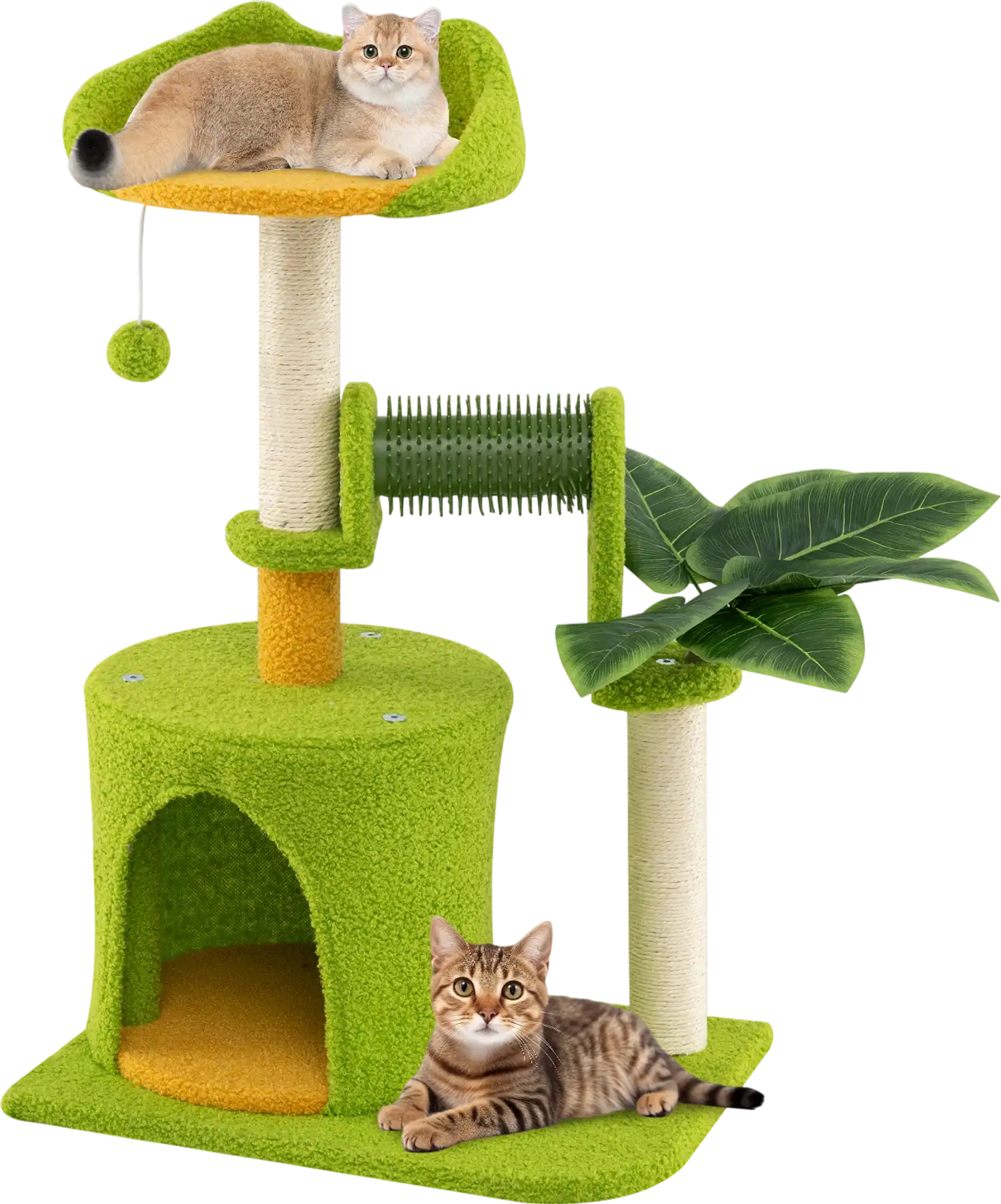 Costway Palm Cat Tree Indoor Cats Artificial Leaves 19136802 New