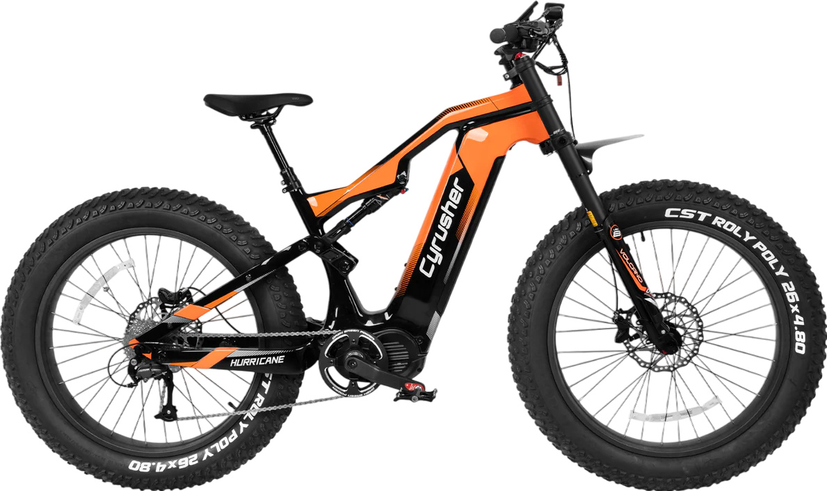 Cyrusher Hurricane Electric Bike Carbon Fiber Mid-Drive 25 MPH 55 Mile Range 1000W New