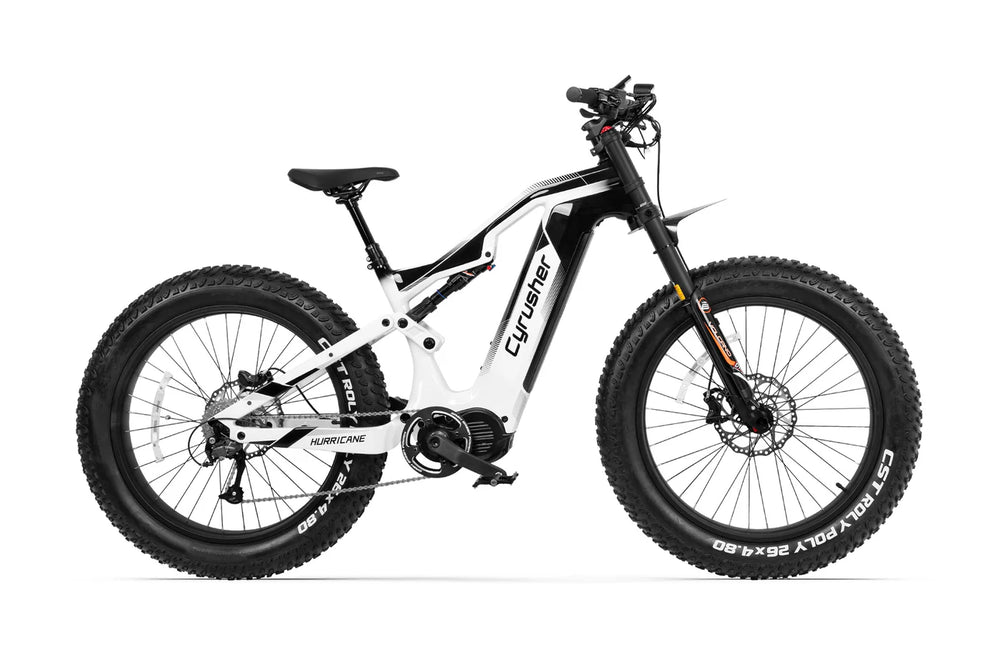 Cyrusher Hurricane Electric Bike Carbon Fiber Mid-Drive 25 MPH 55 Mile Range 1000W New