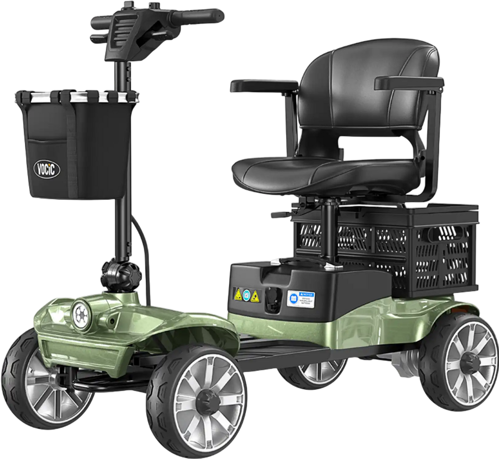 VOCIC D35 Folding Electric Mobility Scooter with Shopping Cart