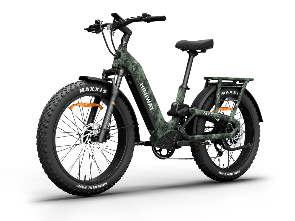 Himiway D5 2.0 Camo Electric Bike 70 Mile Range 28 MPH Step Thru 48V 750W New