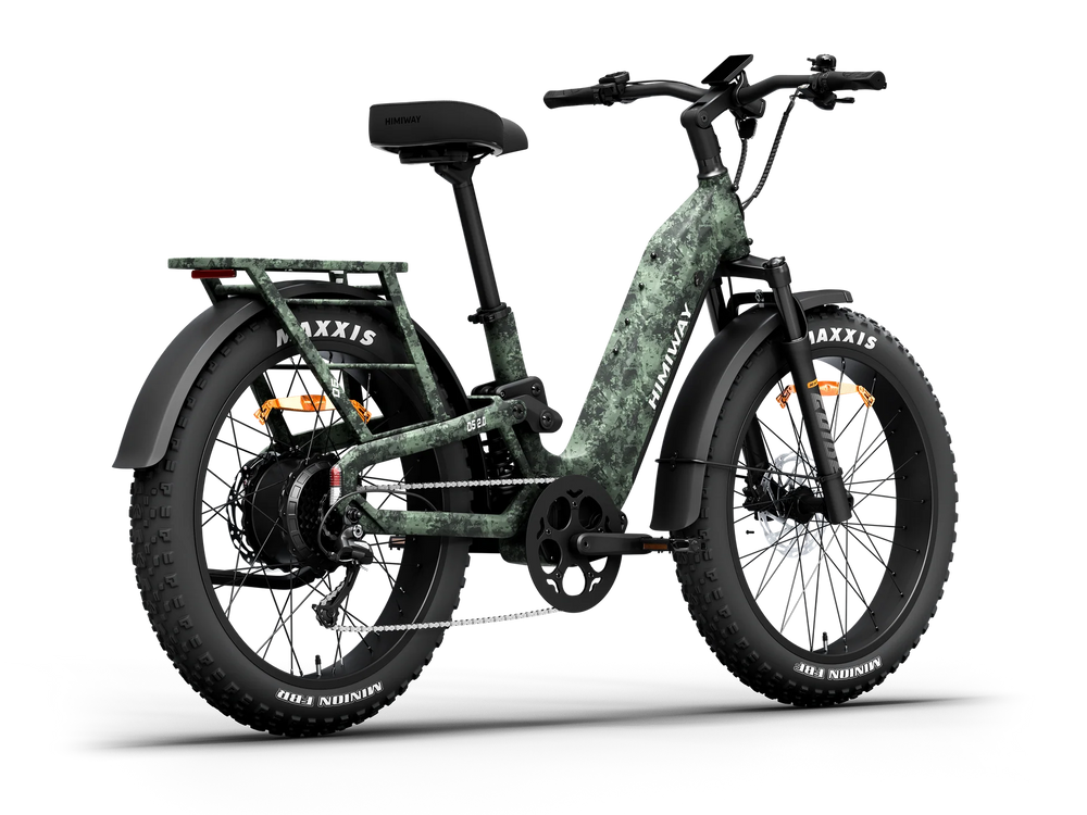 Himiway D5 2.0 Camo Electric Bike 70 Mile Range 28 MPH Step Thru 48V 750W New