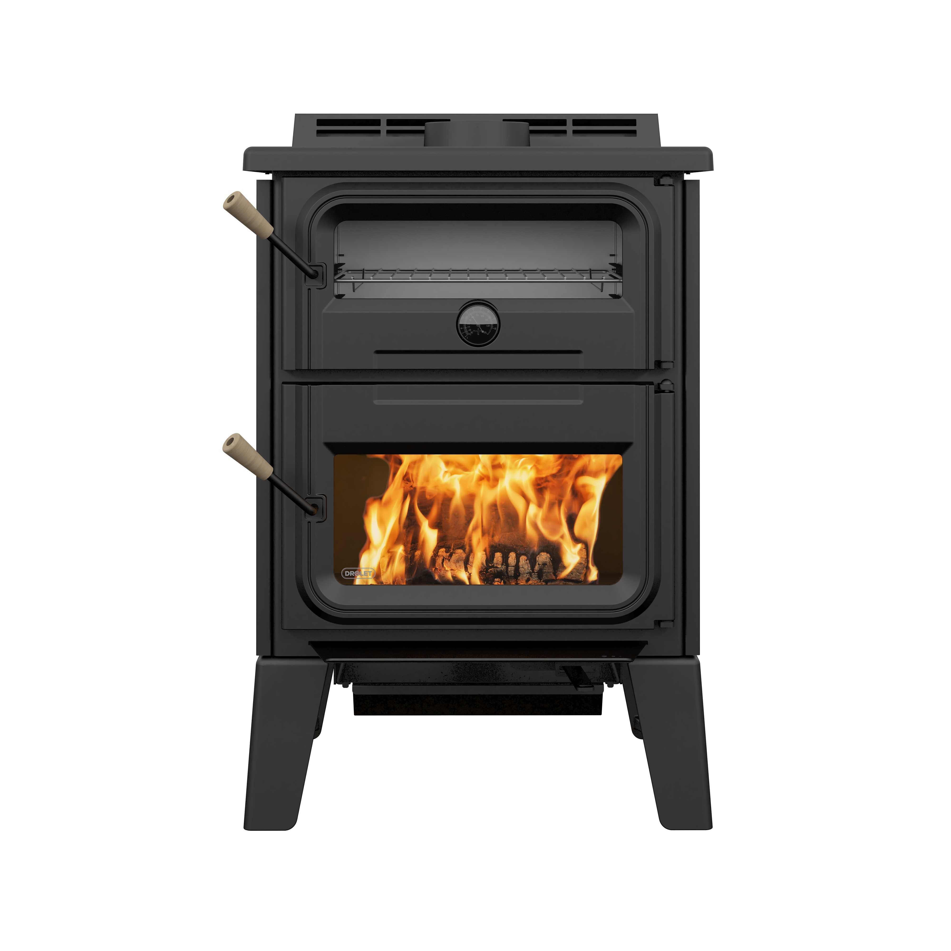 Stove with Oven, 120 KG Cast Iron Wood Stove