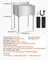 Vevor Commercial Underbar Ice Bin 20.7 Gal Stainless Steel with Sliding Lid and Bottle Holders New