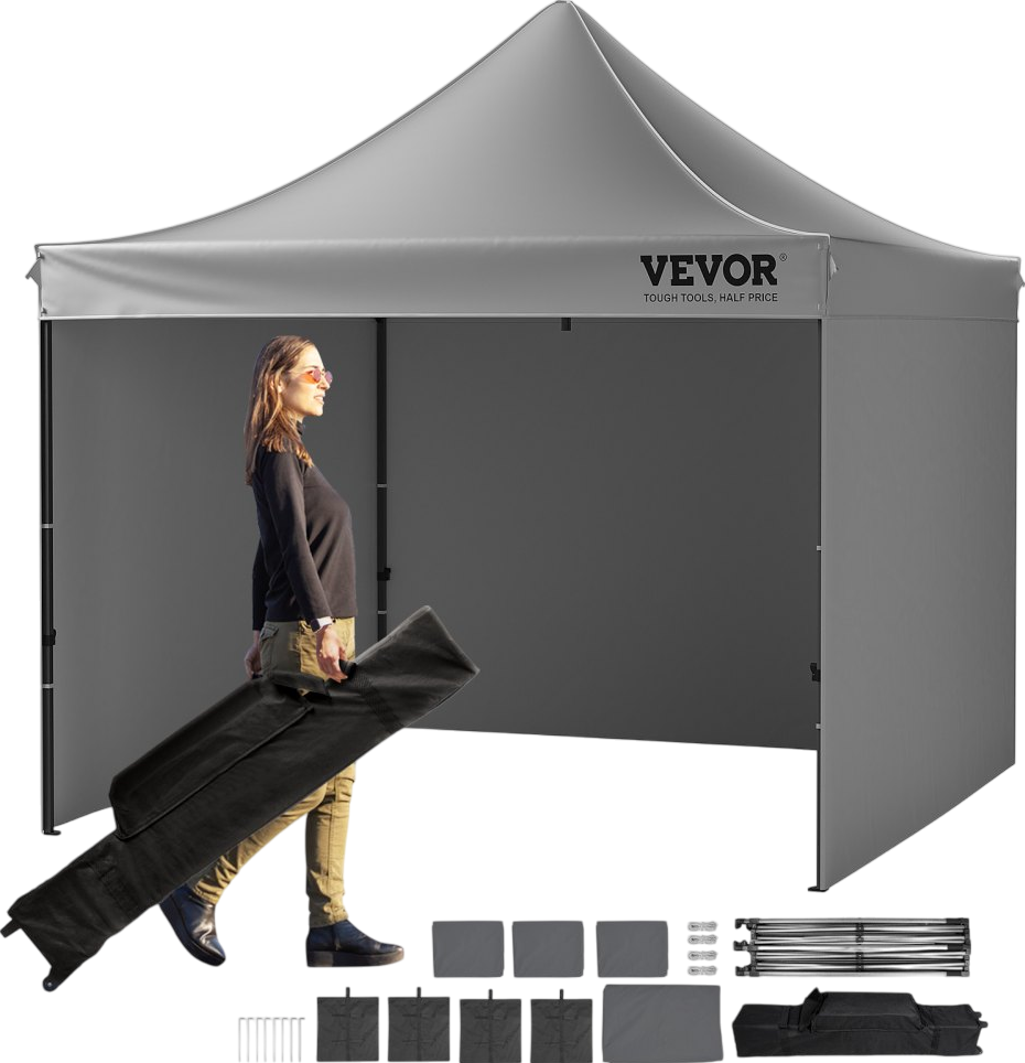 Vevor Pop-Up Canopy Gazebo Tent 10' x 10' Removable Sidewall with Bag UV Resistant Waterproof New