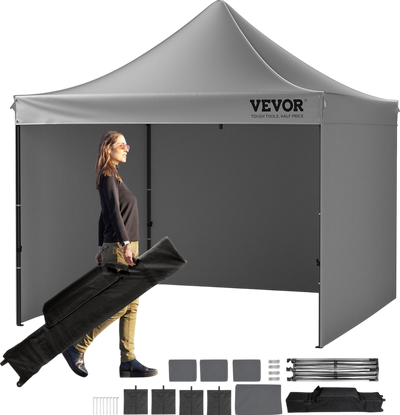 Vevor Pop-Up Canopy Gazebo Tent 10' x 10' Removable Sidewall with Bag UV Resistant Waterproof New