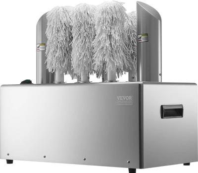 Vevor Wine Glass Polisher 8-Brush Electric 660 Glasses/Hr Stainless Steel with Hot Air Drying New