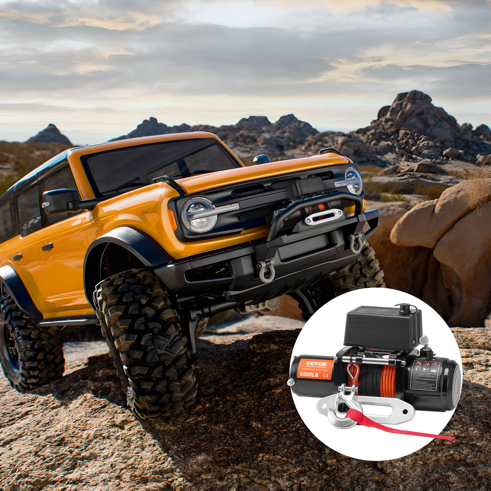 Vevor Electric Winch 6,000 Lbs Truck 1/4" x 55' Synthetic Rope Waterproof Wireless or Wired Remote Control New