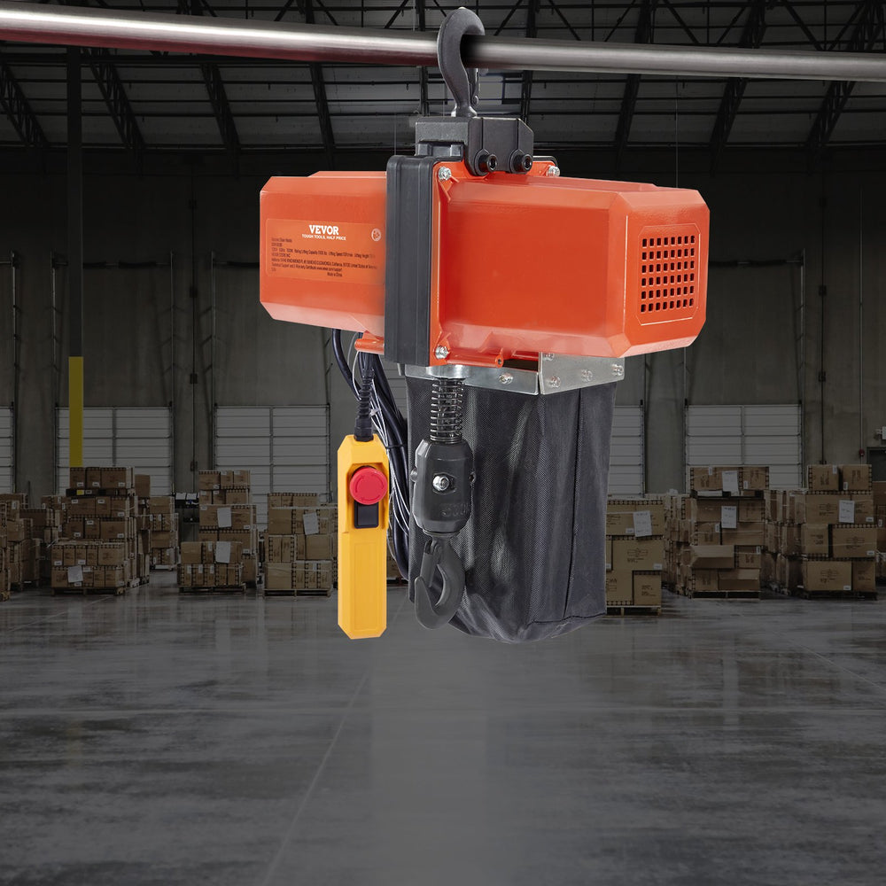 Vevor Electric Hoist 1100 lbs Capacity G100 Chain 15' Lift Height 120V Single Phase 10' Wired Remote New