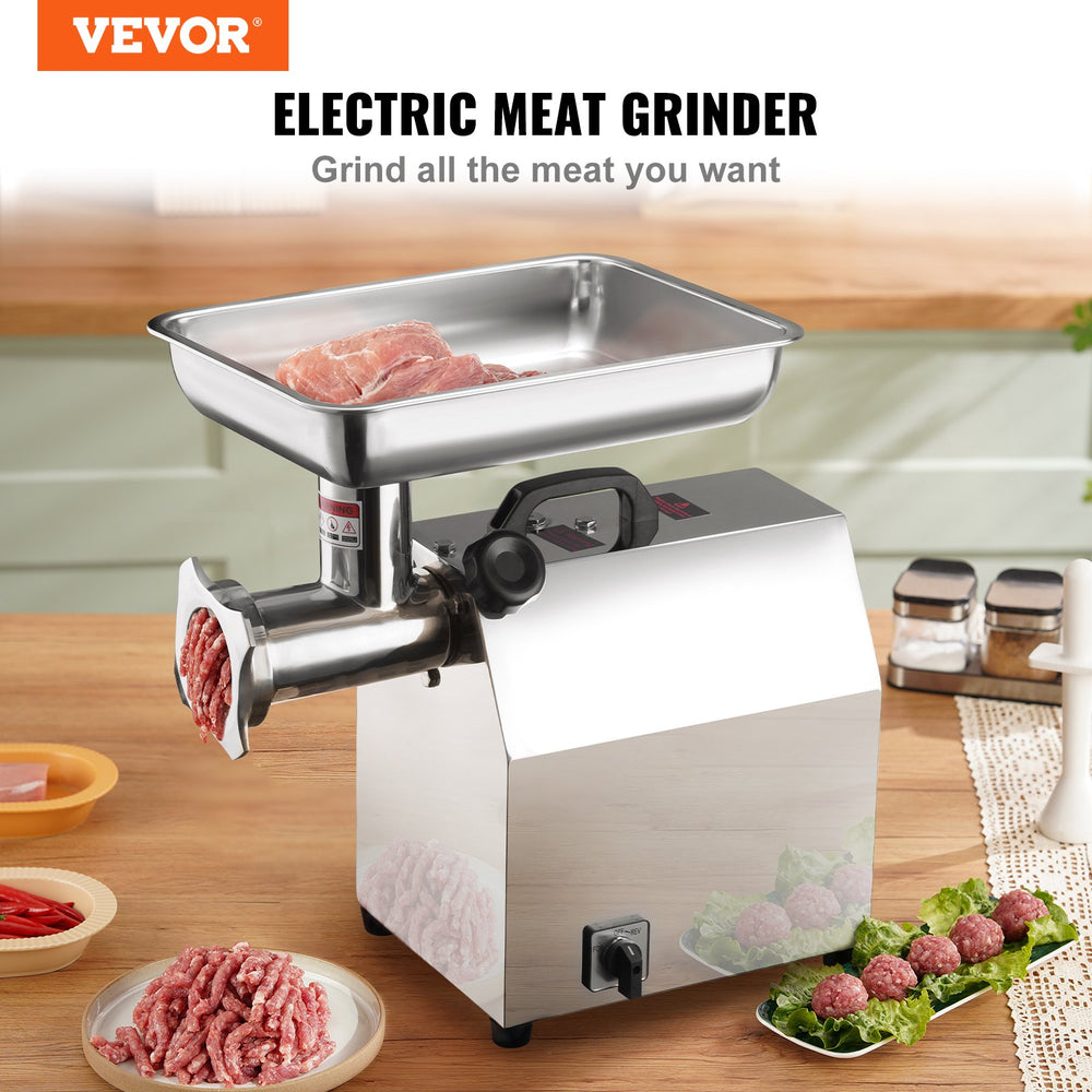 Vevor Meat Grinder Electric 396 lbs/H Capacity 1100W 2 Blades 3 Grinding Plates Sausage Tubes New