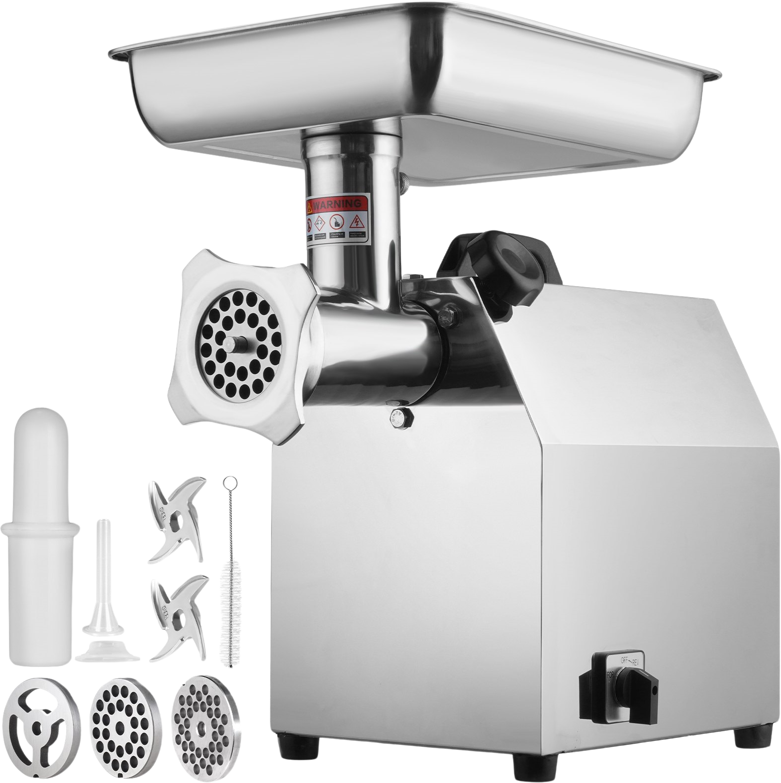 Vevor Meat Grinder Electric 396 lbs/H Capacity 1100W 2 Blades 3 Grinding Plates Sausage Tubes New