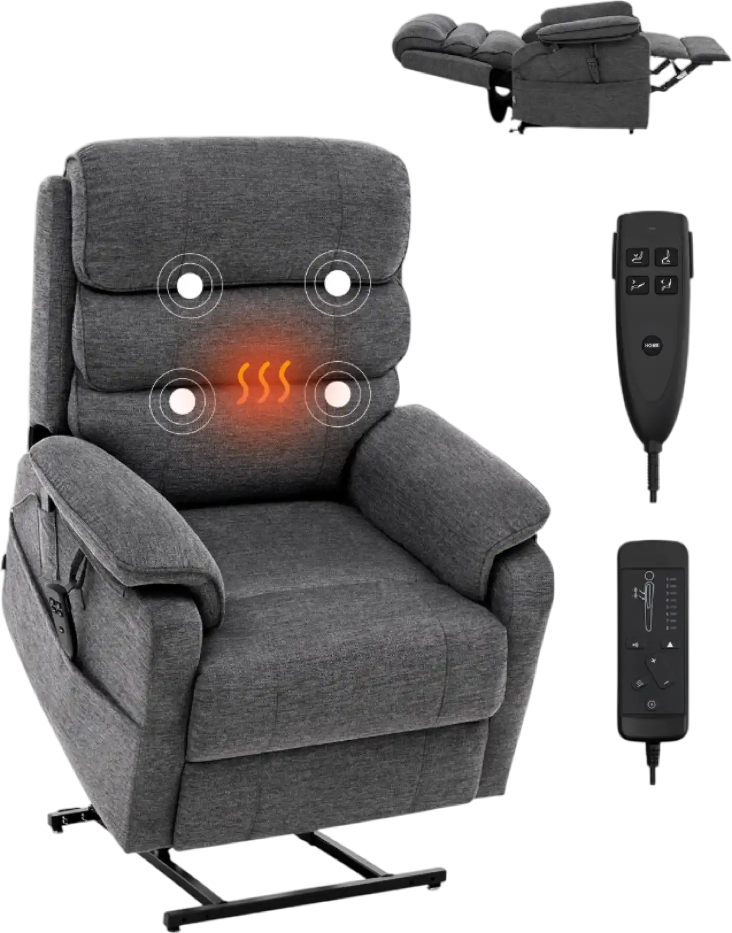 Vevor Power Lift Recliner Chair Dual Motors with Heat and 8 Massage Modes New
