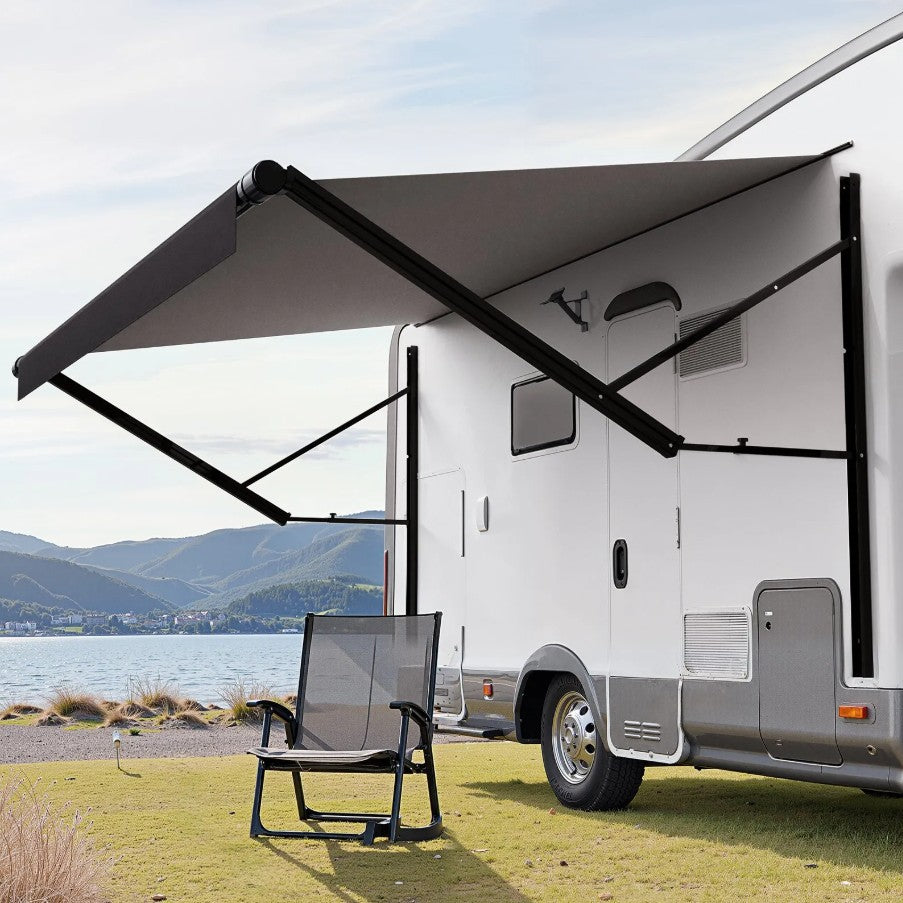 Vevor Electric RV Retractable Awning 18' with 4-Layer Vinyl Fabric and Aluminum Frame New