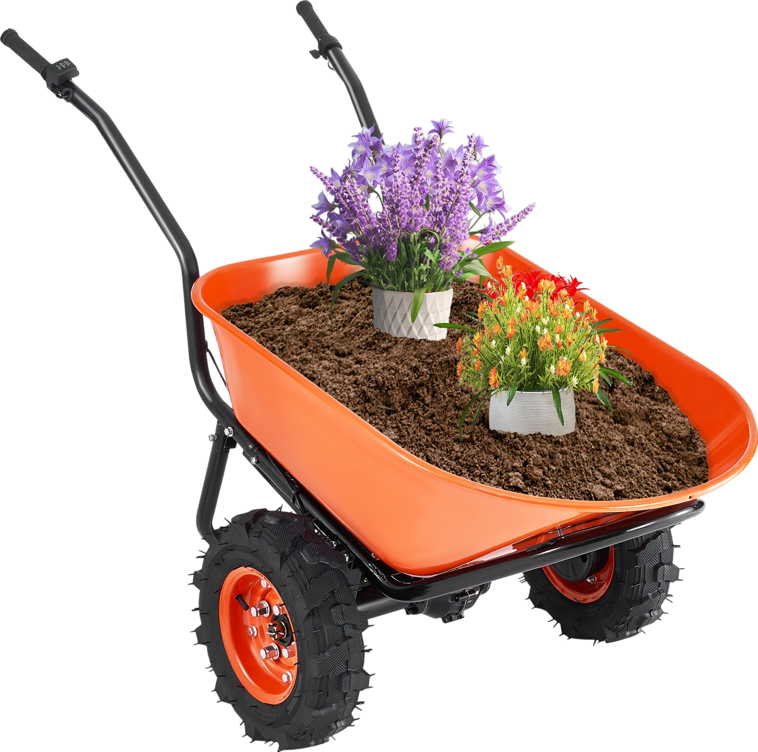 Vevor Electric Wheelbarrow Cart 4.5 Cu. Ft. 500W Dual Wheel 573 lbs Capacity New