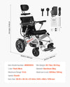 Vevor Electric Wheelchair 17.7" Seat 300 Lbs Capacity Adjustable Backrest Foldable 13 Mile Range New