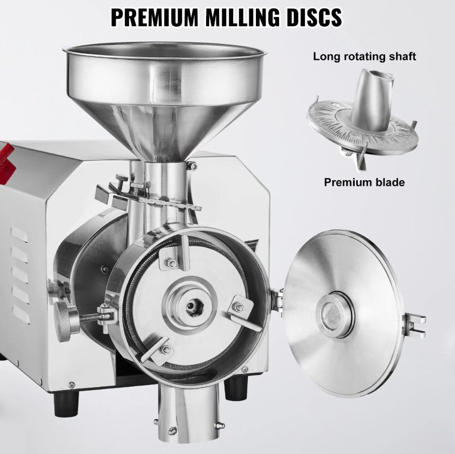 Vevor Commercial Grain Grinder Mill 3000W 220 Lbs/H Capacity New