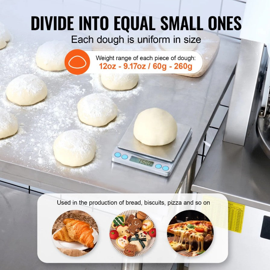 Vevor Electric Dough Divider 20 Equal Portions Automatic Press Cutter New