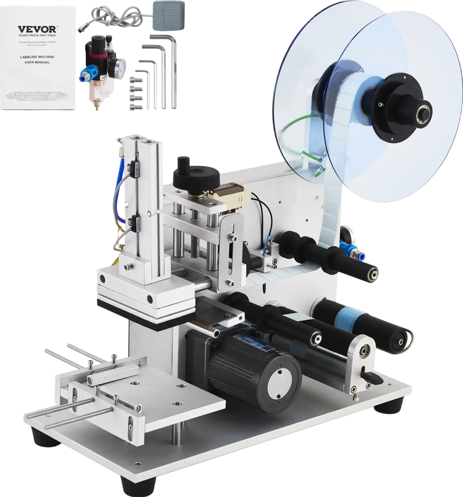Vevor Flat Labeling Machine 25/60 PCS/Min Electric Applicator for Size Range 4.7
