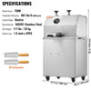 Vevor Electric Sugar Cane Juicer 750W 661 Lbs/H Output 3 Rollers Mobile Extractor New