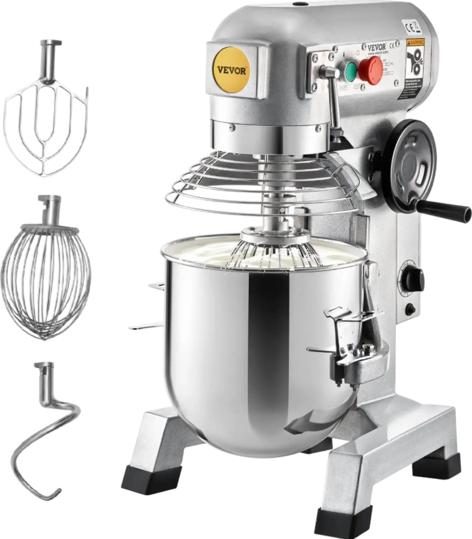 Vevor Commercial Food Mixer 20 Qt 750W 3 Speeds Timer Stainless Steel Bowl New