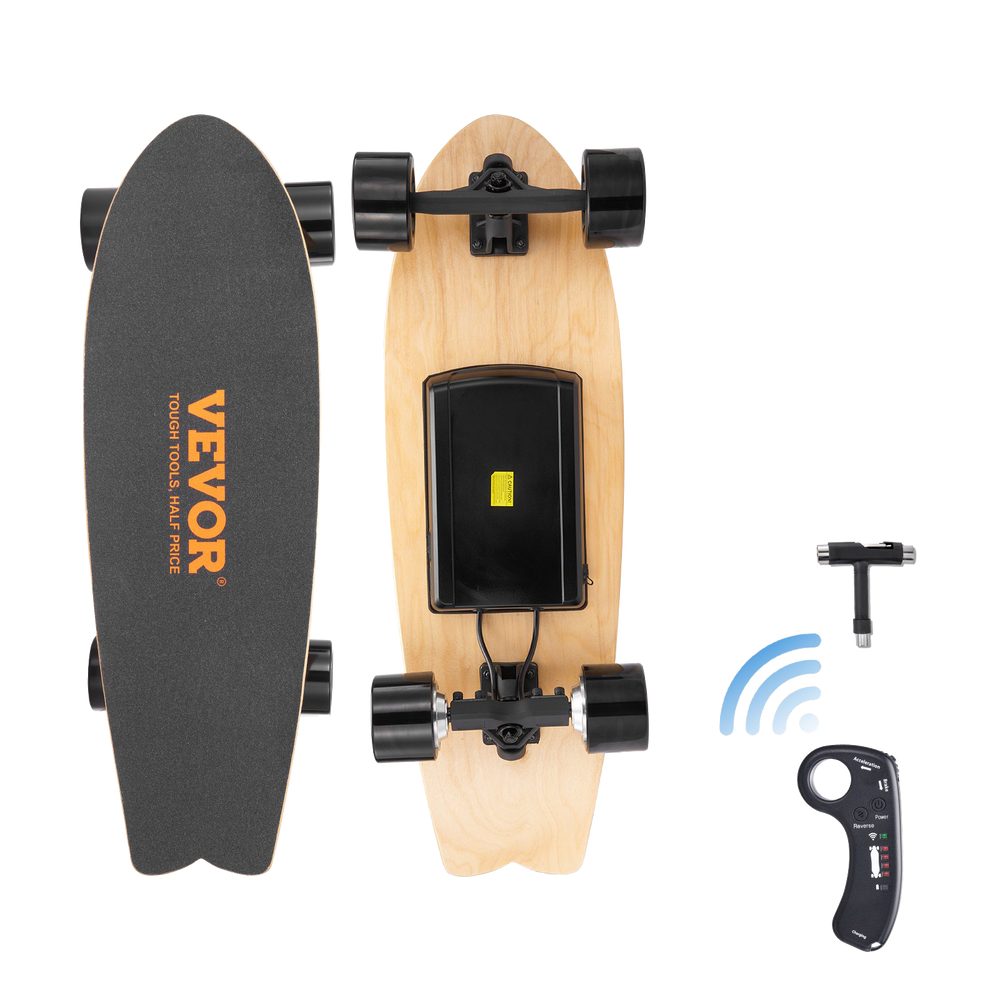 Vevor Electric Longboard Skateboard 30" 13.7 MPH 7.5-Mile Range with Remote Control New