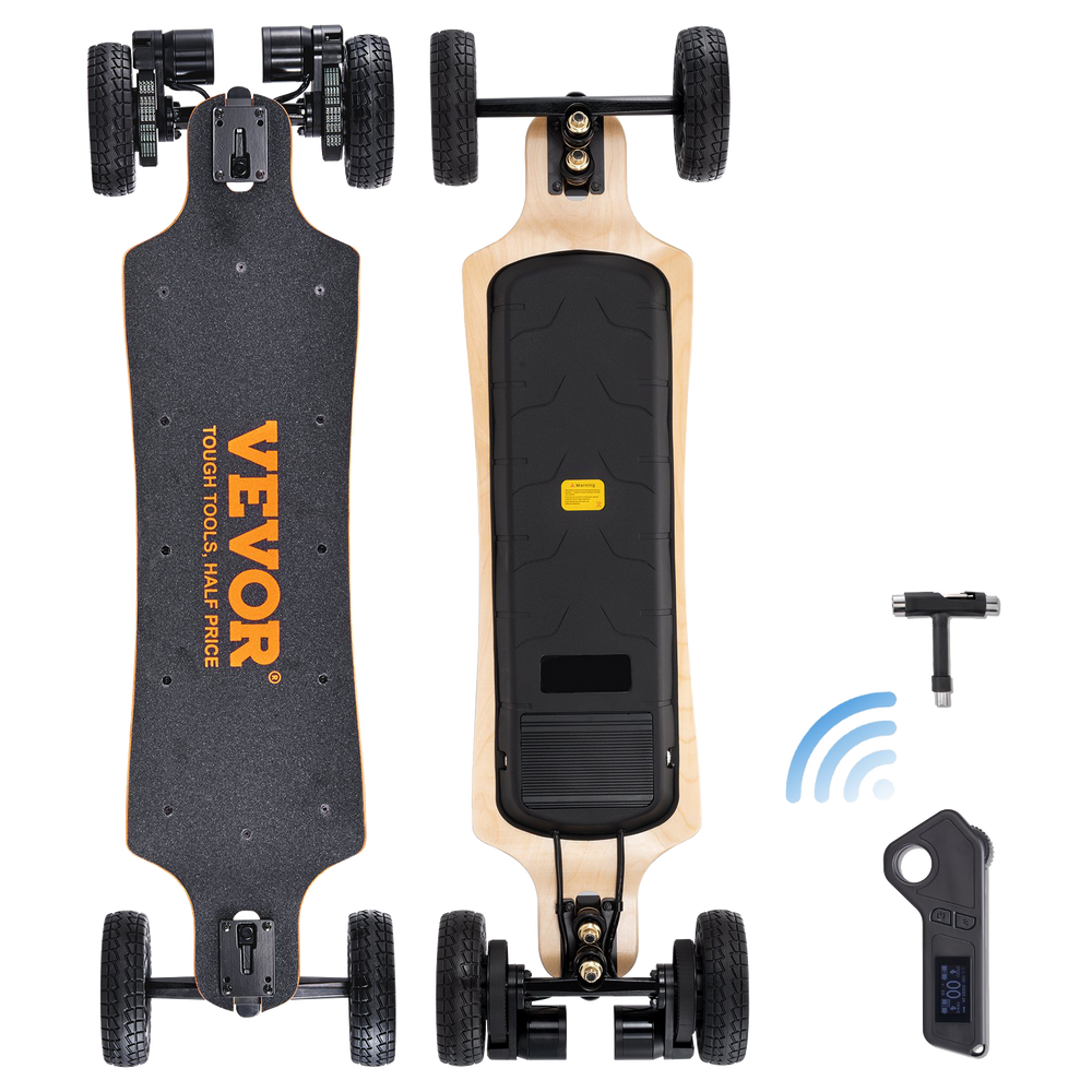 Vevor Electric Longboard Skateboard 42" 25 MPH 18.6-Mile Range with Remote Control New