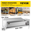 Vevor Refrigerated Condiment Prep Station 40" with Removable Cover 150W Stainless Steel 7.8 Qt New