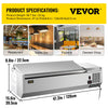 Vevor Refrigerated Condiment Prep Station 47.2" with Removable Cover 150W Stainless Steel 10.8 Qt New