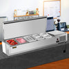 Vevor Refrigerated Condiment Prep Station 55" with Removable Cover 150W Stainless Steel 13.8 Qt New