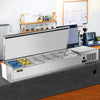 Vevor Refrigerated Condiment Prep Station 70.9" with Removable Cover 150W Stainless Steel 19.8 Qt New