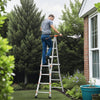 Vevor Telescoping A-Frame Ladder 20' Aluminum 330 Lb Capacity with Wheels New