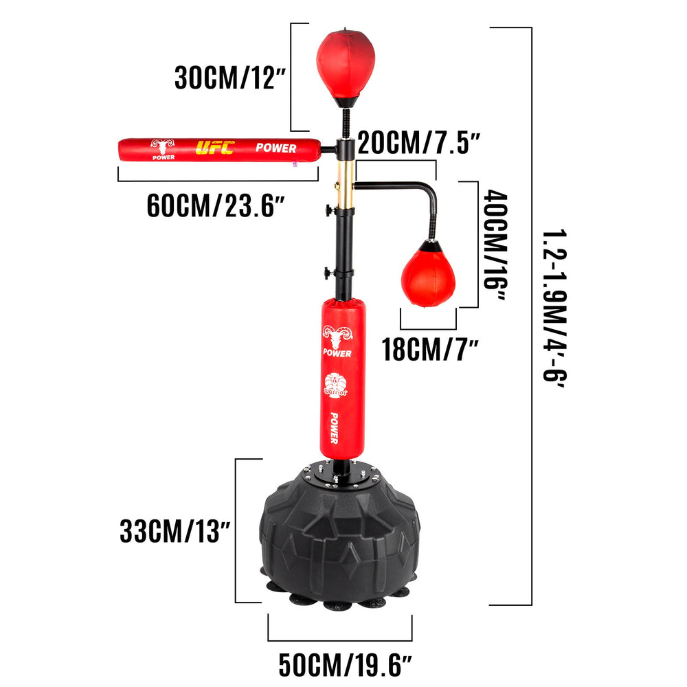 Vevor Boxing Speed Trainer Free-Standing with Adjustable Height Reflex Bar Two Balls and Gloves New