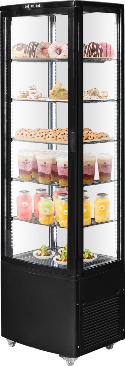 Vevor 5-Tier Refrigerated Display Case 9.8 Cu Ft Bakery Fridge with Glass Doors New