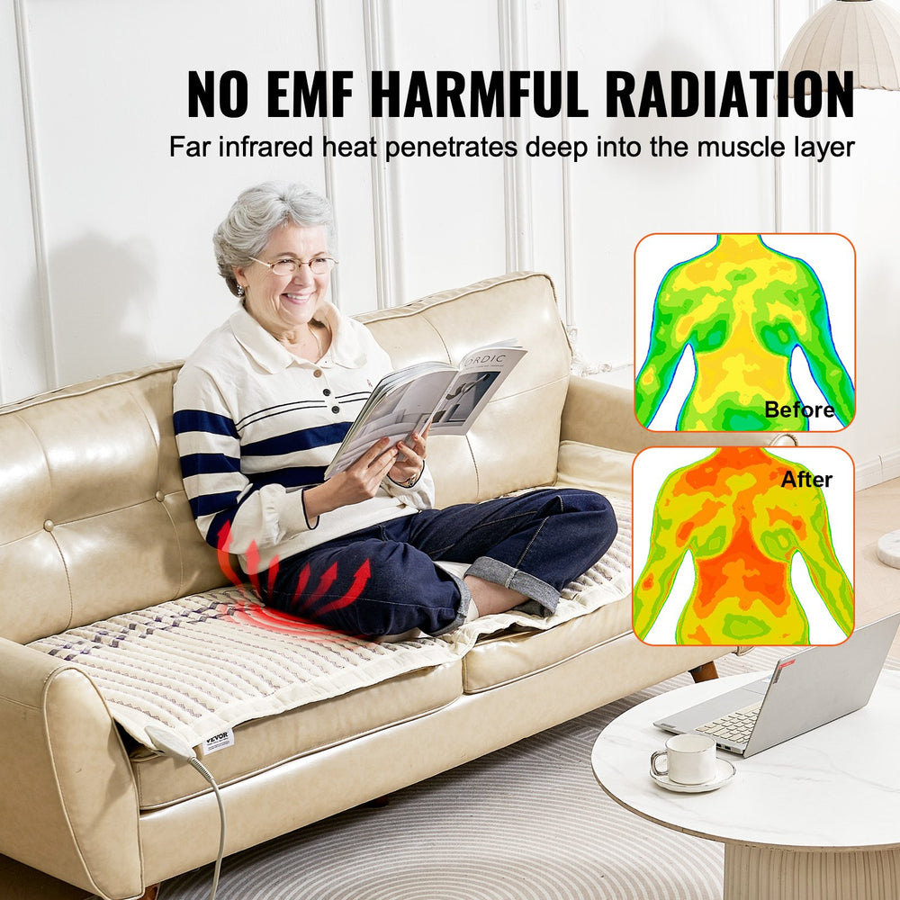 Vevor Far Infrared Heating Pad 72" x 24" Amethyst Gemstones Negative Ions and Adjustable Timer New