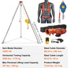 Vevor Confined Space Tripod Kit 2600 Lbs. Winch 8' Legs 98' Cable 32.8' Fall Arrester Harness Blower and Gas Detector New