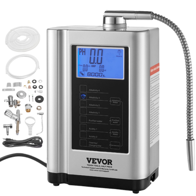 Vevor Water Ionizer Machine Home Alkaline Acid Filtration 5 Plate with 8000L Replaceable Filter New