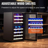 Vevor Dual Zone Wine Cooler 33-Bottle Freestanding Refrigerator with LED and Touch Control New