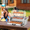 Vevor Electric 18 Hot Dog 7-Roller Grill Machine with Bun Warmer and Cover 1200W New