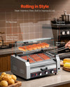 Vevor Electric 18 Hot Dog 7-Roller Grill Machine with Bun Warmer and Cover 1200W New