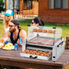Vevor Electric 30 Hot Dog 11-Roller Grill Machine with Bun Warmer and Cover 1950W New