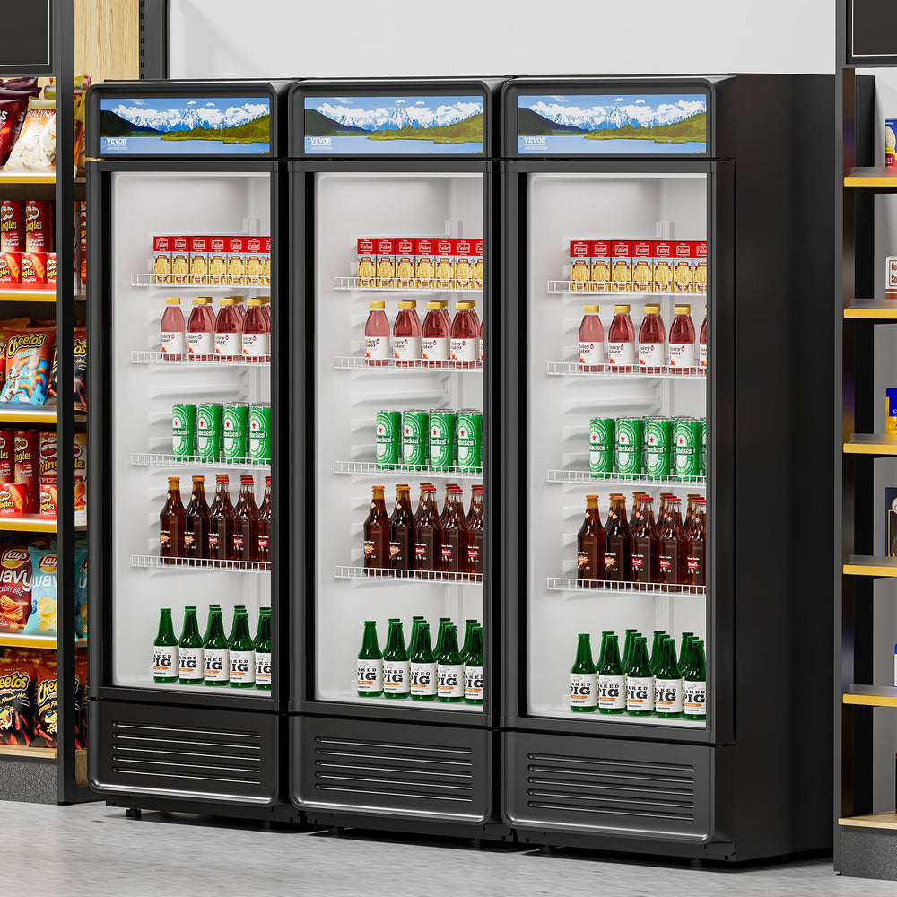 Vevor Commercial Beverage Refrigerator 12.2 Cu. Ft. Glass Door LED Lighting and Adjustable Shelves New