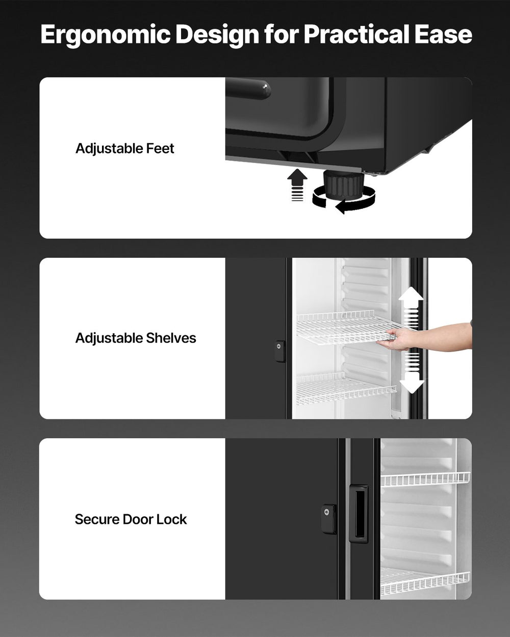 Vevor Commercial Beverage Refrigerator 12.2 Cu. Ft. Glass Door LED Lighting and Adjustable Shelves New