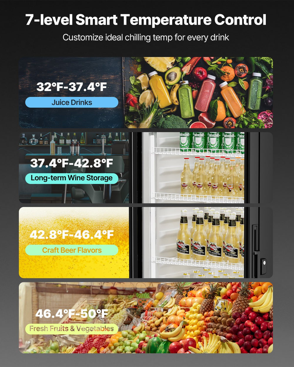 Vevor Commercial Beverage Refrigerator 13.3 Cu. Ft. Glass Door LED Lighting and Adjustable Shelves New