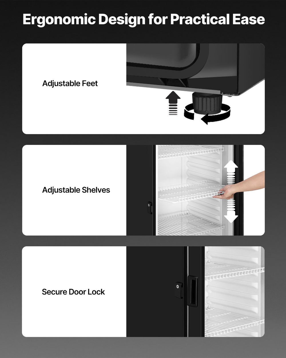 Vevor Commercial Beverage Refrigerator 13.3 Cu. Ft. Glass Door LED Lighting and Adjustable Shelves New
