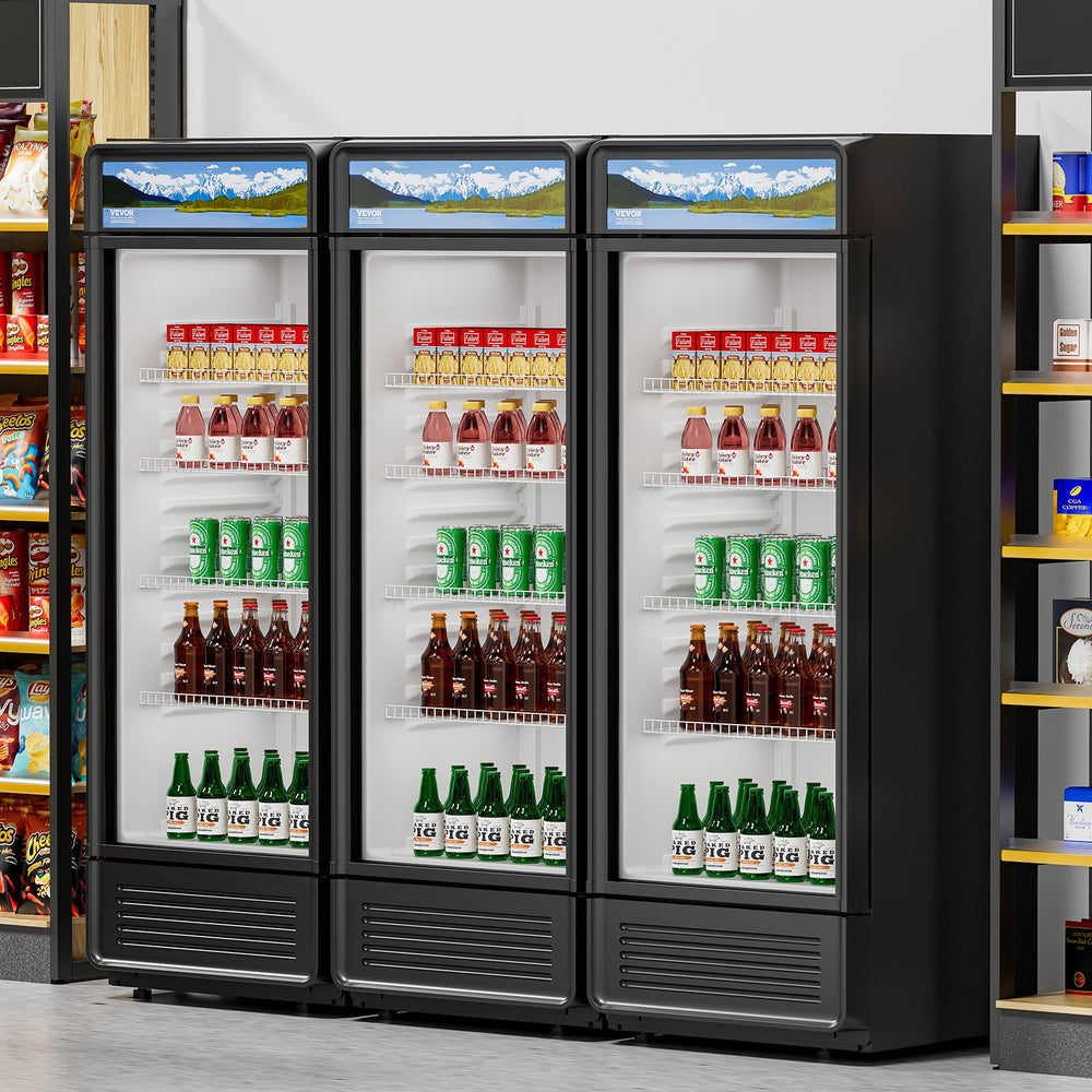 Vevor Commercial Beverage Refrigerator 9.7 Cu. Ft. Glass Door LED Lighting and Adjustable Shelves New