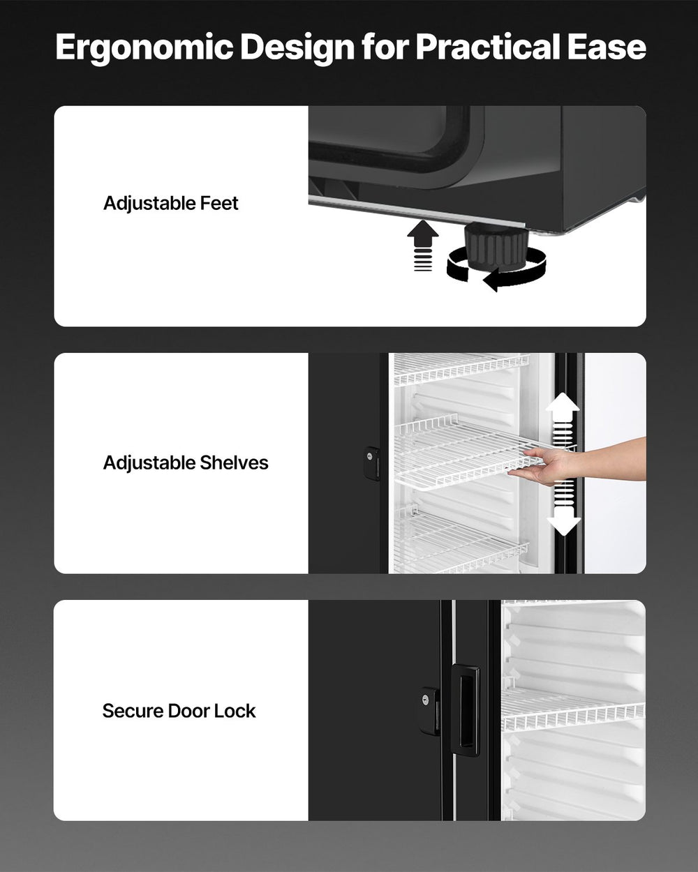 Vevor Commercial Beverage Refrigerator 9.7 Cu. Ft. Glass Door LED Lighting and Adjustable Shelves New